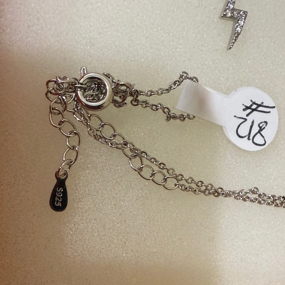 Sterling Silver S925 Lightning Pendant Women’s Necklace - Picture 4 of 4